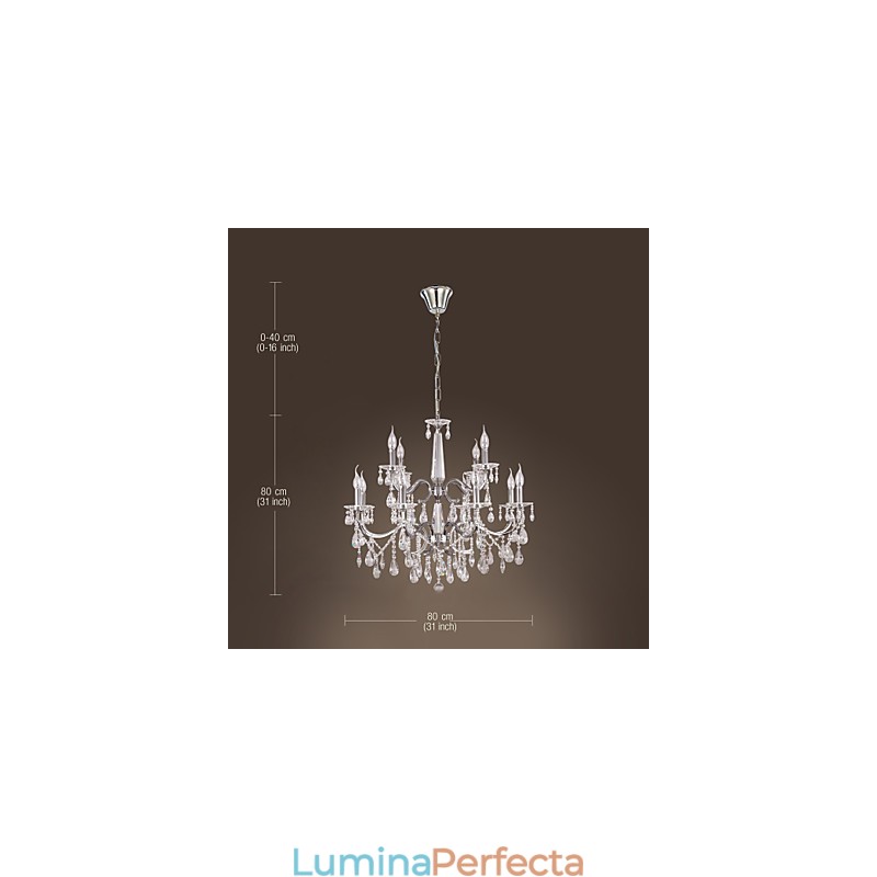 Candelabru Cristal Modern 2 Nivele Living 12 Lumini