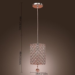 Lampă suspendată Crystal Drop în stil cilindru