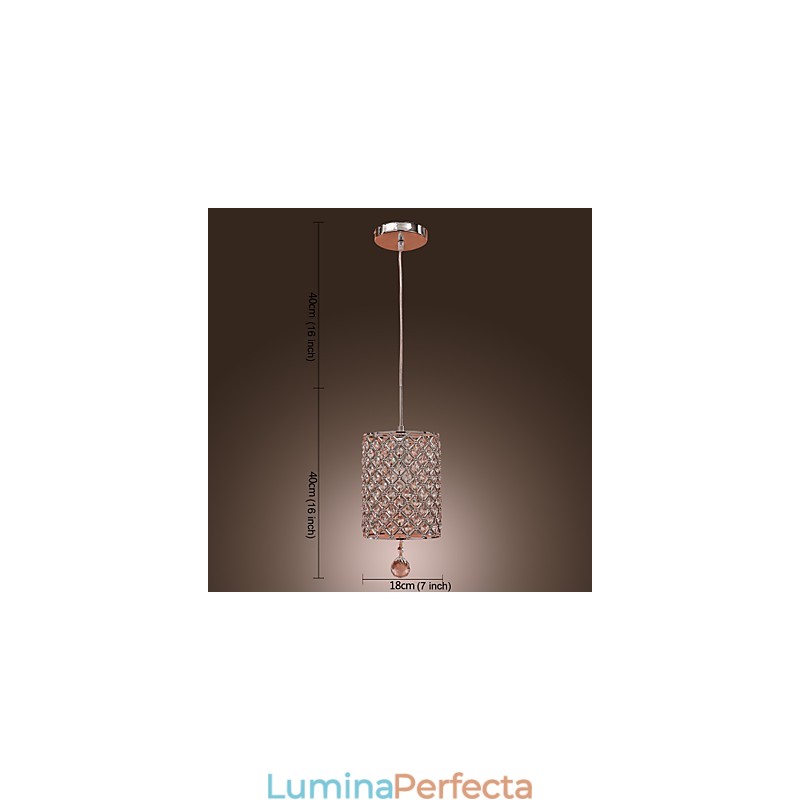 Lampă suspendată Crystal Drop în stil cilindru