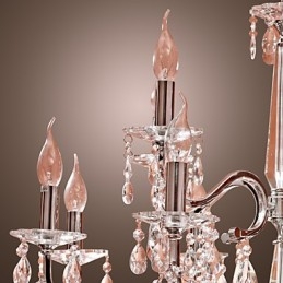 Candelabru Cristal Modern 2 Nivele Living 12 Lumini