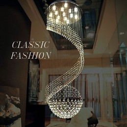 Candelabru modern din cristal Lampă de iluminat suspendată Plafoniere cu sursă cristal K9 transparent