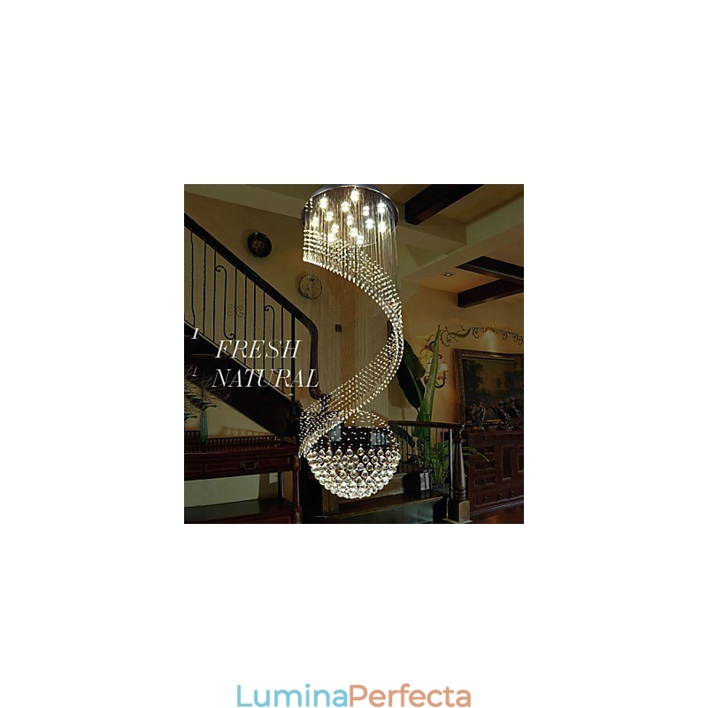 Candelabru modern din cristal Lampă de iluminat suspendată Plafoniere cu sursă cristal K9 transparent