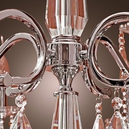 Candelabru Cristal Modern 2 Nivele Living 12 Lumini