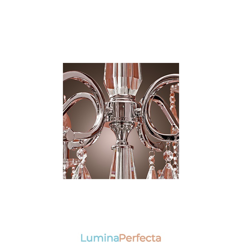 Candelabru Cristal Modern 2 Nivele Living 12 Lumini