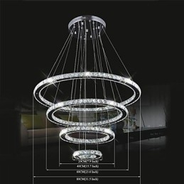 Lampă cu pandantiv din cristal Plafon de iluminat cristal transparent rotund 4 inele 40CM 60CM 80CM Corpuri sursă