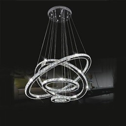 Lampă cu pandantiv din cristal Plafon de iluminat cristal transparent rotund 4 inele 40CM 60CM 80CM Corpuri sursă