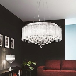 Lampă suspendată modernă, contemporană, din cristal cromat