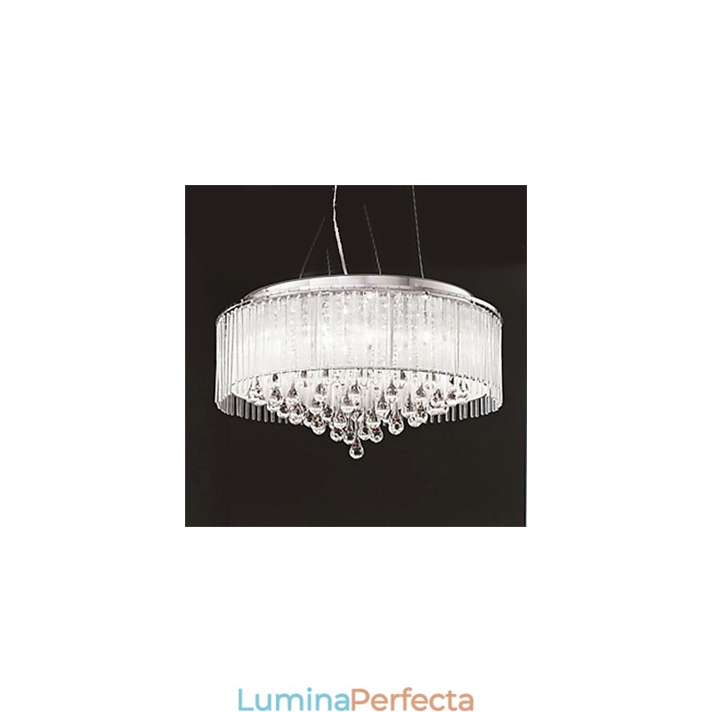 Lampă suspendată modernă, contemporană, din cristal cromat