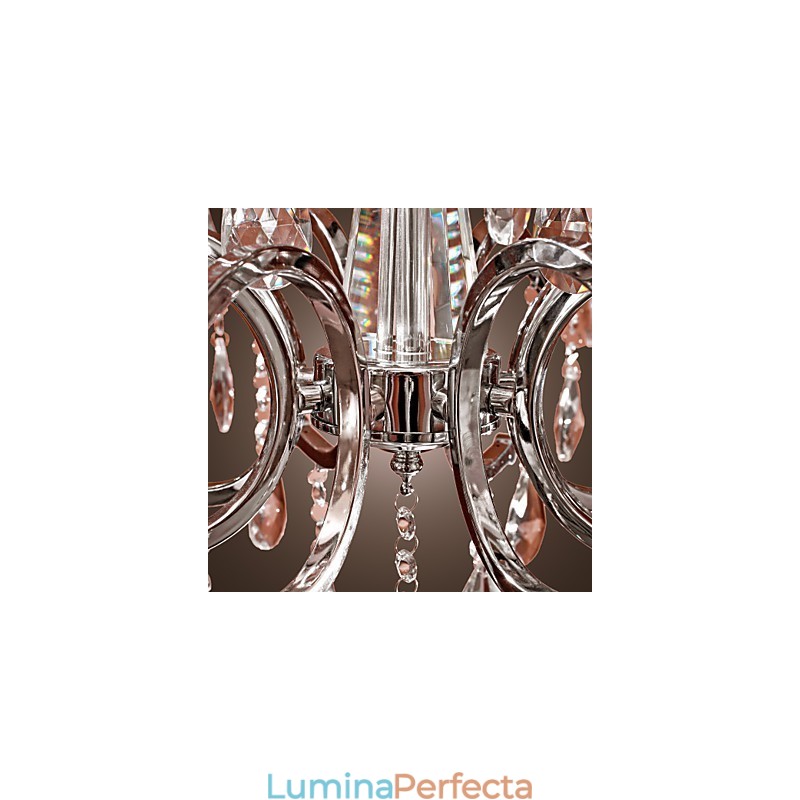 Candelabru Cristal Modern 2 Nivele Living 12 Lumini
