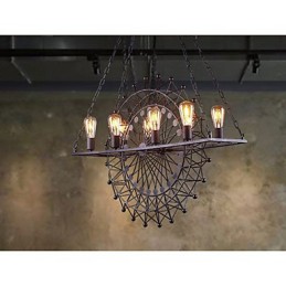 Lampă suspendată cu roată zgârie-nori în stil industrial
