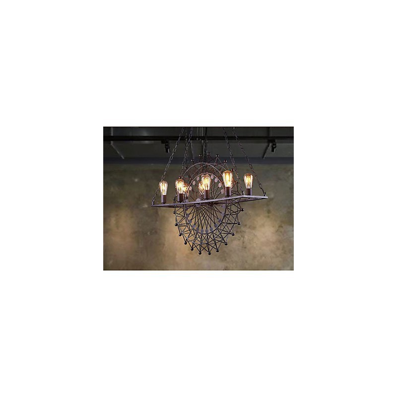 Lampă suspendată cu roată zgârie-nori în stil industrial