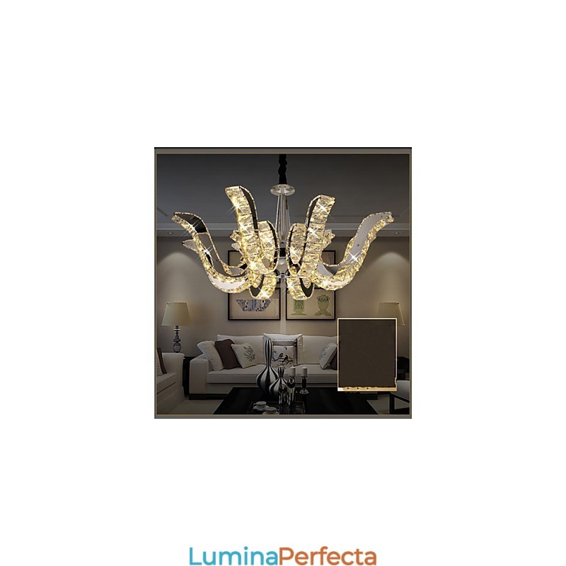 Lampă de cristal Lumânare modernă de lux Lampă cu pandantiv din cristal