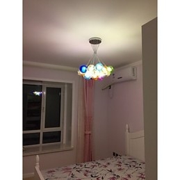 Lampă suspendată modernă din sticlă colorată Bubble Globe cu 19 lumini