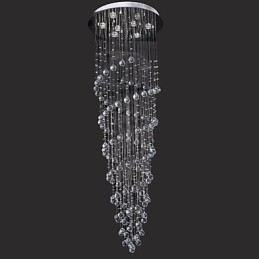 Montaj încastrat din metal cromat din cristal modern contemporan