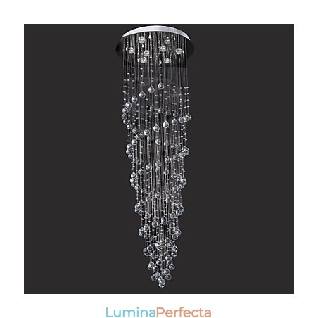 Montaj încastrat din metal cromat din cristal modern contemporan Montaj încastrat din metal cromat din cristal modern contemporan