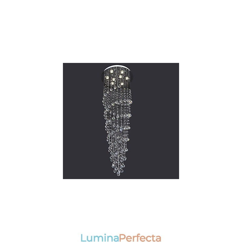 Montaj încastrat din metal cromat din cristal modern contemporan