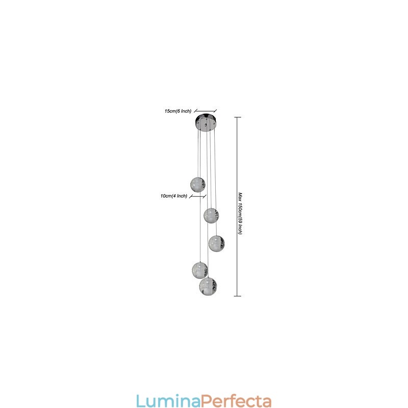 Lampă suspendată modernă Lampă suspendată G4 Retroifit Cristal cromat pentru lumina scărilor