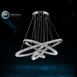 Lampă modernă de iluminat pentru candelabru de tavan din cristal transparent cu D100CM+D80CM+D60CM+D40CM