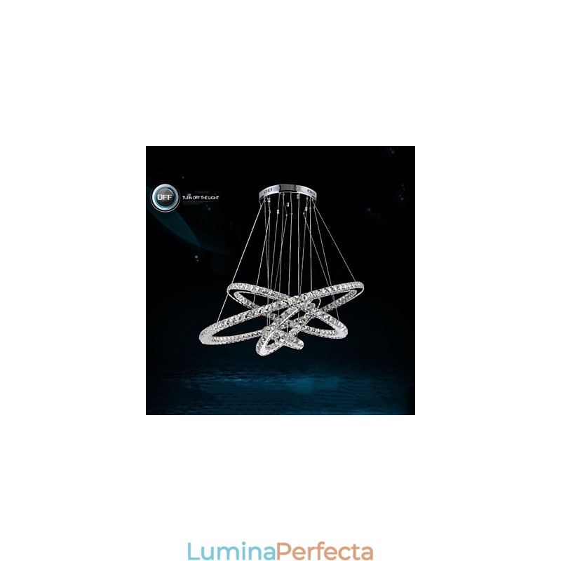 Lampă modernă de iluminat pentru candelabru de tavan din cristal transparent cu D100CM+D80CM+D60CM+D40CM