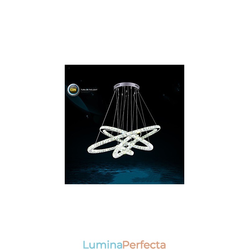 Lampă modernă de iluminat pentru candelabru de tavan din cristal transparent cu D100CM+D80CM+D60CM+D40CM