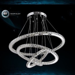 Lampă modernă de iluminat pentru candelabru de tavan din cristal transparent cu D100CM+D80CM+D60CM+D40CM