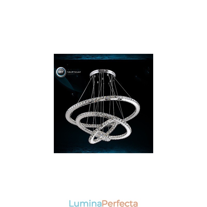 Lampă modernă de iluminat pentru candelabru de tavan din cristal transparent cu D100CM+D80CM+D60CM+D40CM