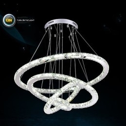 Lampă modernă de iluminat pentru candelabru de tavan din cristal transparent cu D100CM+D80CM+D60CM+D40CM