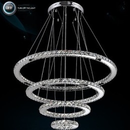 Lampă modernă de iluminat pentru candelabru de tavan din cristal transparent cu D100CM+D80CM+D60CM+D40CM