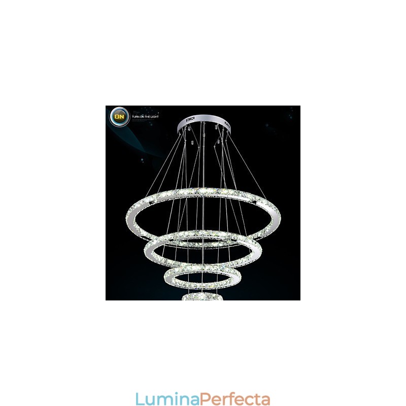 Lampă modernă de iluminat pentru candelabru de tavan din cristal transparent cu D100CM+D80CM+D60CM+D40CM