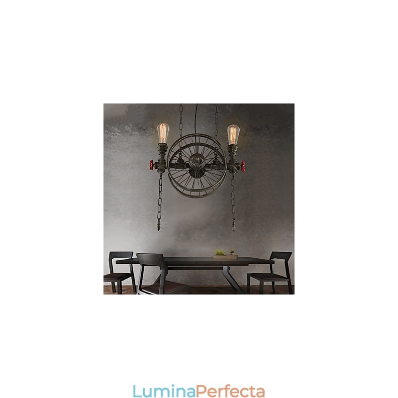 Candelabru american cu roată de fier