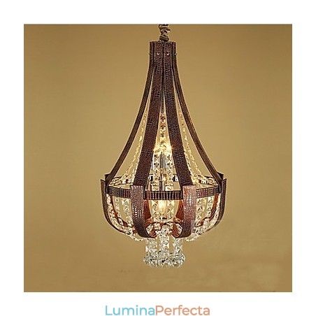 Candelabru creativ din piele de lux post modern din cristal Candelabru creativ din piele de lux post modern din cristal
