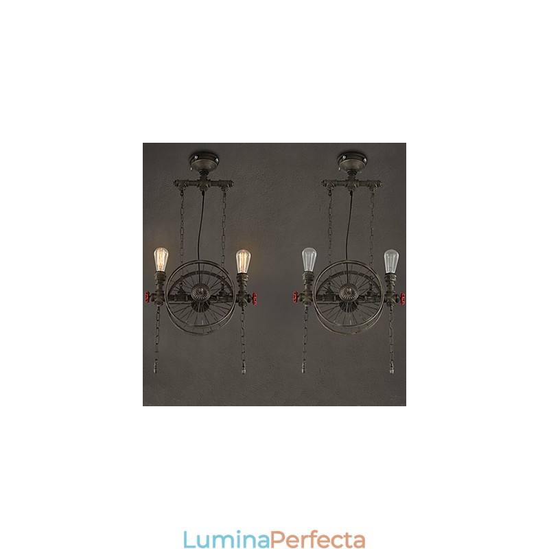 Candelabru american cu roată de fier