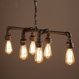 Edison Retro Loft Style Epocă Industrială Pendant Lampă Metală Conductă De Apă Lampara Colgantes