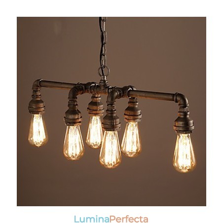 Edison Retro Loft Style Epocă Industrială Pendant Lampă Metală Conductă De Apă Lampara Colgantes