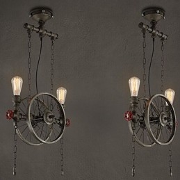 Candelabru american cu roată de fier