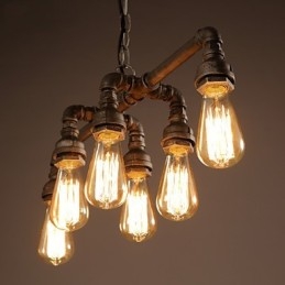 Edison Retro Loft Style Epocă Industrială Pendant Lampă Metală Conductă De Apă Lampara Colgantes