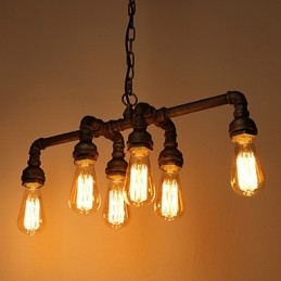 Edison Retro Loft Style Epocă Industrială Pendant Lampă Metală Conductă De Apă Lampara Colgantes