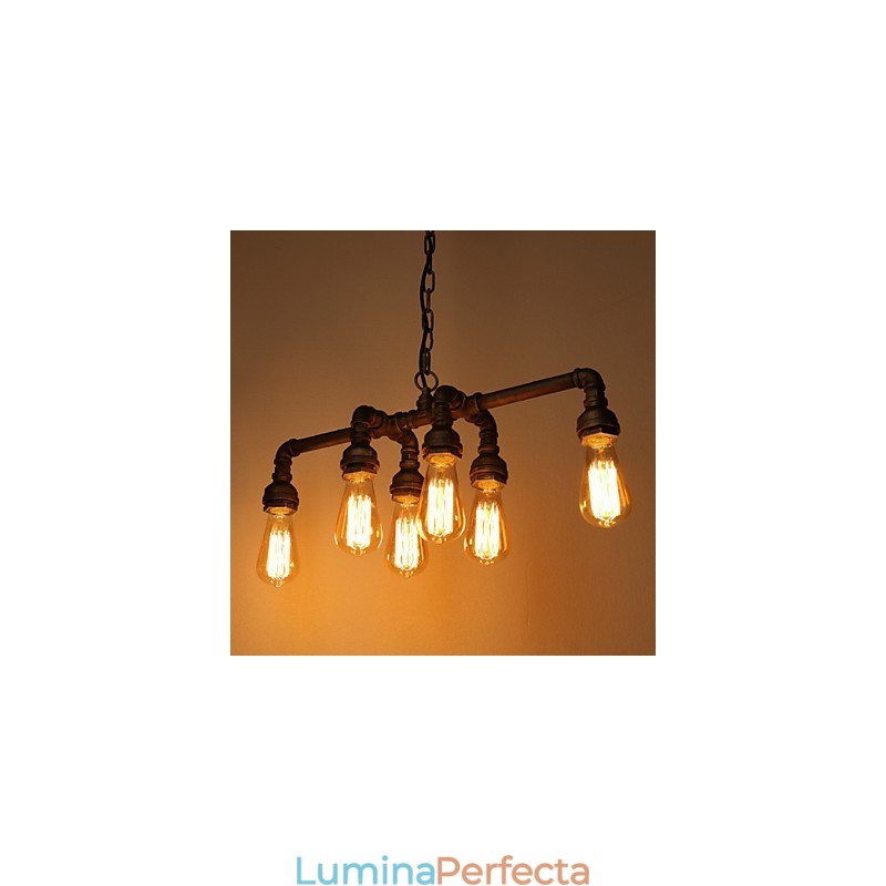 Edison Retro Loft Style Epocă Industrială Pendant Lampă Metală Conductă De Apă Lampara Colgantes