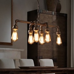 Edison Retro Loft Style Epocă Industrială Pendant Lampă Metală Conductă De Apă Lampara Colgantes