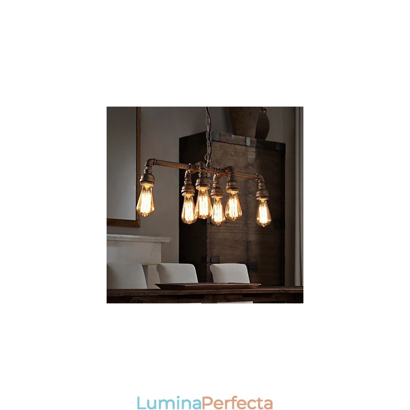 Edison Retro Loft Style Epocă Industrială Pendant Lampă Metală Conductă De Apă Lampara Colgantes