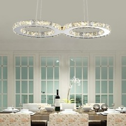 Lampă suspendată contemporană din metal cromat din cristal