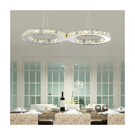 Lampă suspendată contemporană din metal cromat din cristal Lampă suspendată contemporană din metal cromat din cristal