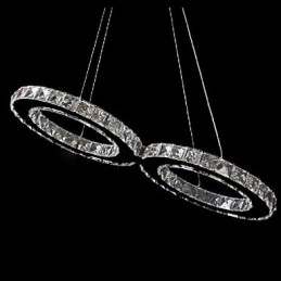 Lampă suspendată contemporană din metal cromat din cristal