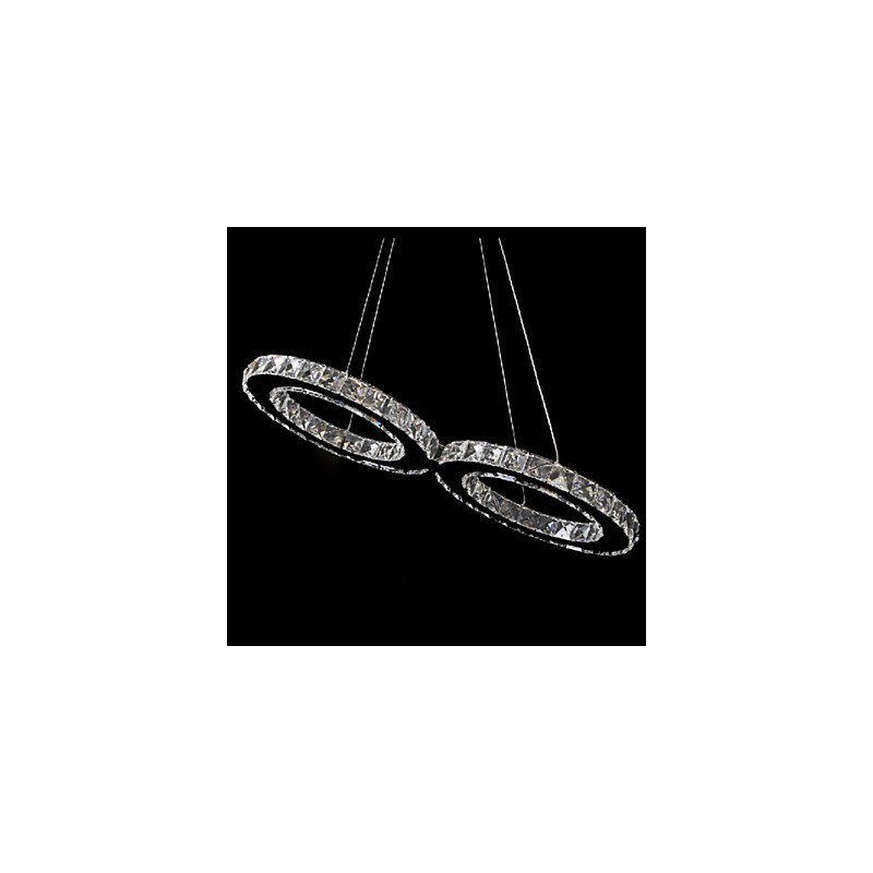 Lampă suspendată contemporană din metal cromat din cristal