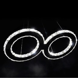 Lampă suspendată contemporană din metal cromat din cristal
