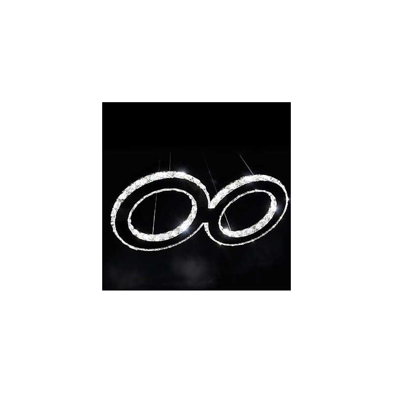 Lampă suspendată contemporană din metal cromat din cristal