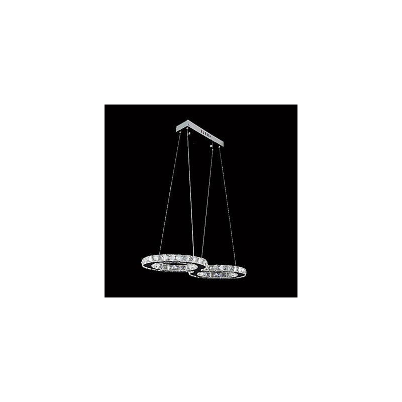 Lampă suspendată contemporană din metal cromat din cristal