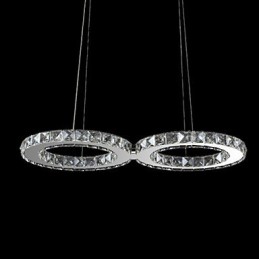 Lampă suspendată contemporană din metal cromat din cristal