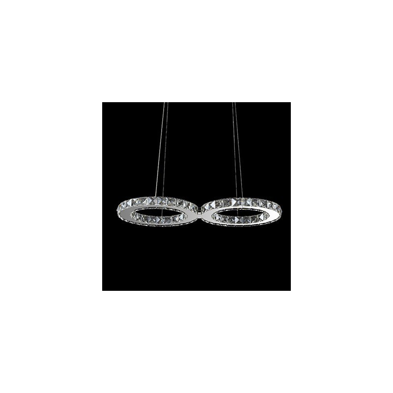Lampă suspendată contemporană din metal cromat din cristal