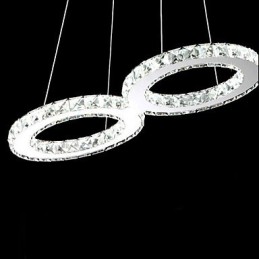 Lampă suspendată contemporană din metal cromat din cristal